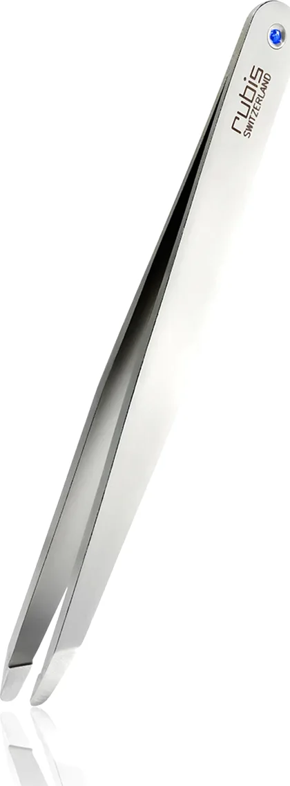 Rhodium tweezers with sapphire